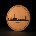 Stadtsilhouette — Holz-Untersetzer