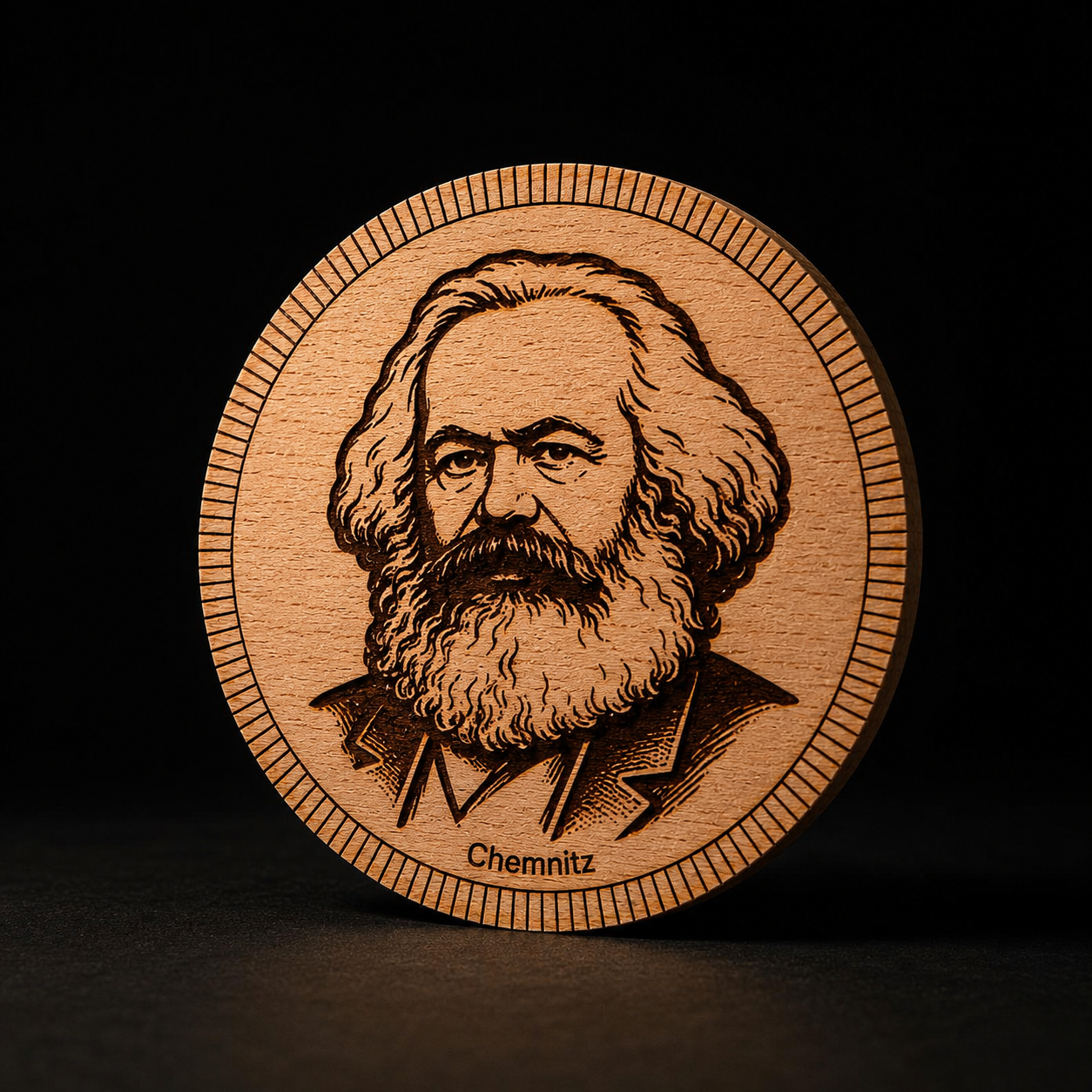 Karl Marx — Holz-Untersetzer
