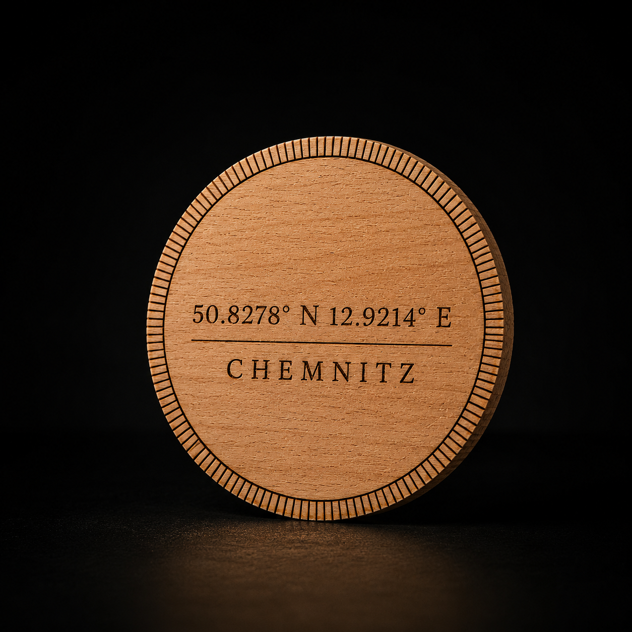 Koordinaten — Holz-Untersetzer