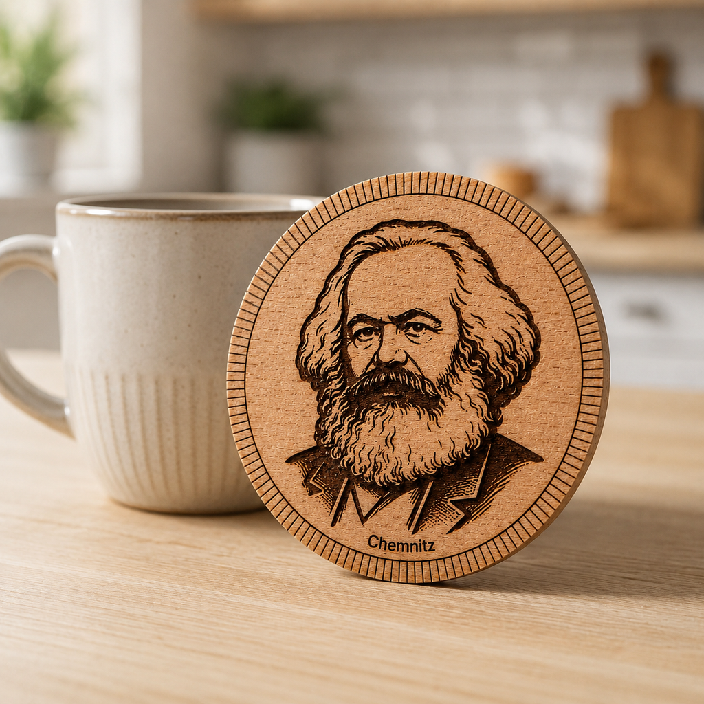 Karl Marx — Holz-Untersetzer