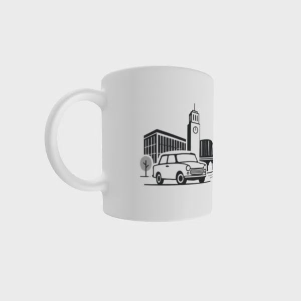 Kaffee Tasse - Von Außen grau  - 325 ml