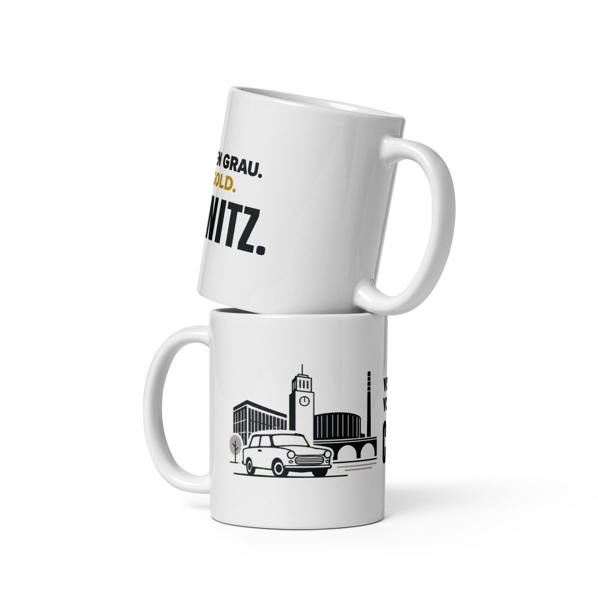 Kaffee Tasse - Von Außen grau  - 325 ml