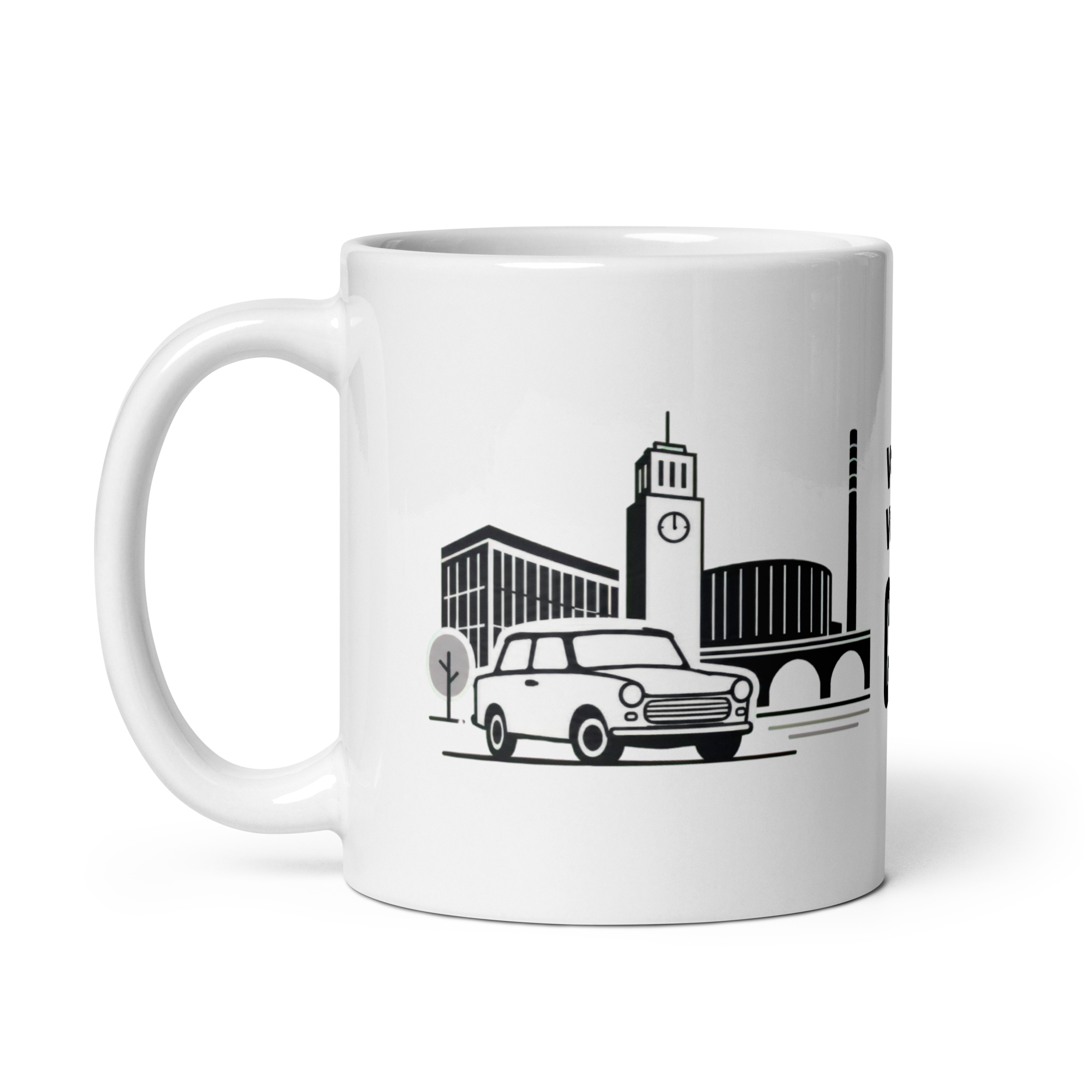 Kaffee Tasse - Von Außen grau  - 325 ml