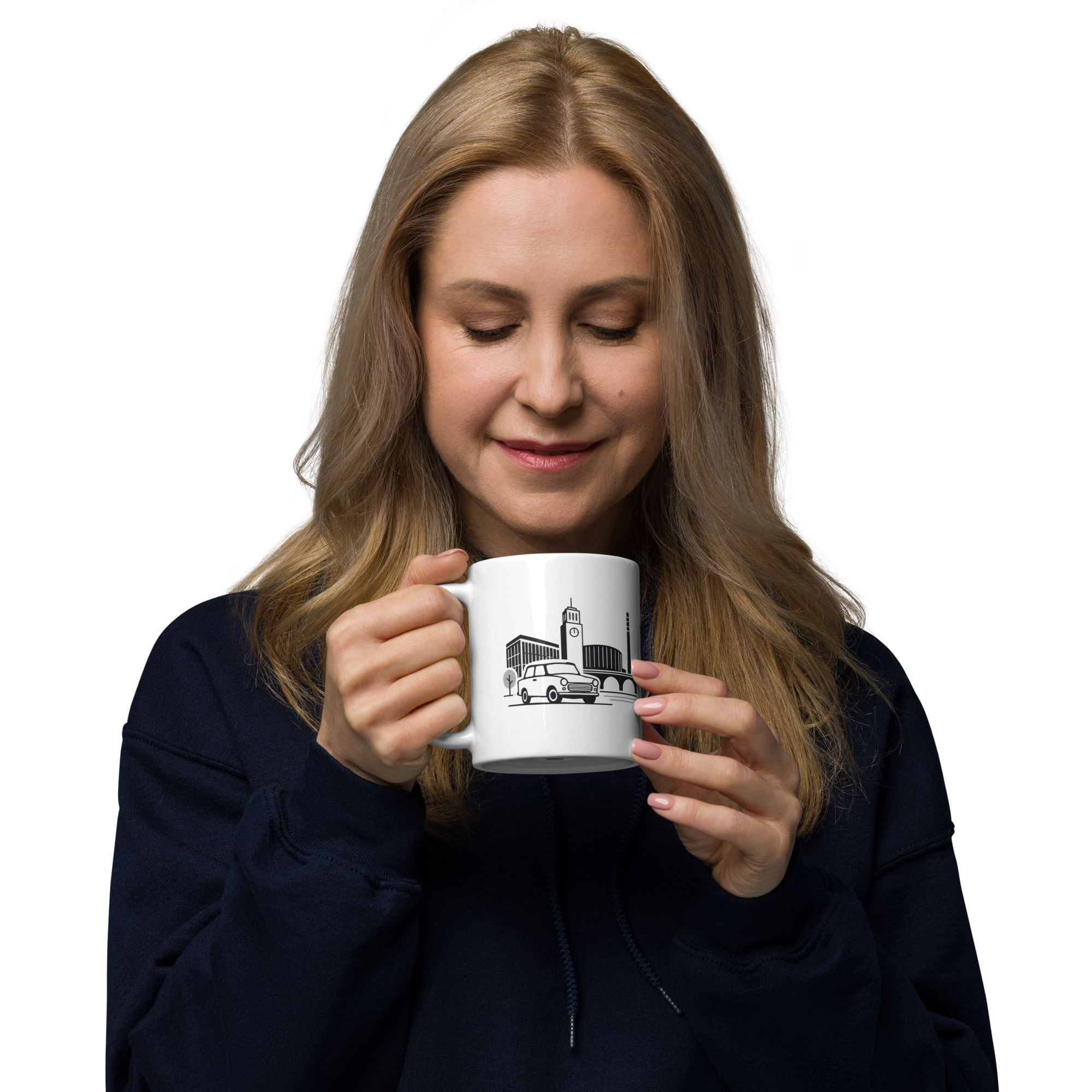 Kaffee Tasse - Von Außen grau  - 325 ml