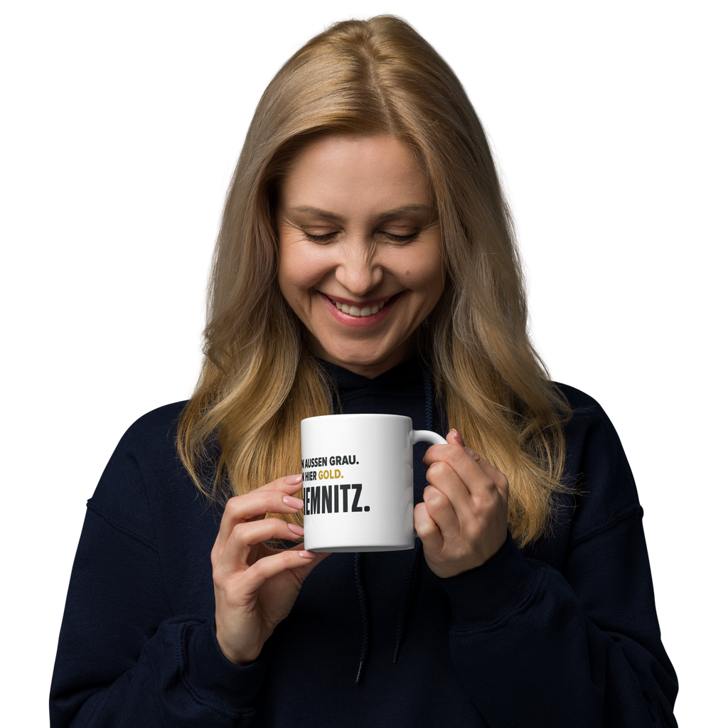 Kaffee Tasse - Von Außen grau  - 325 ml